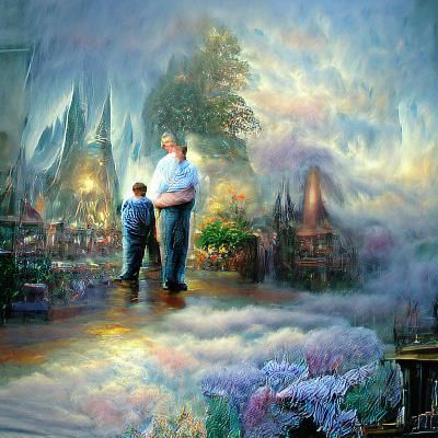 Father Standing next to his son