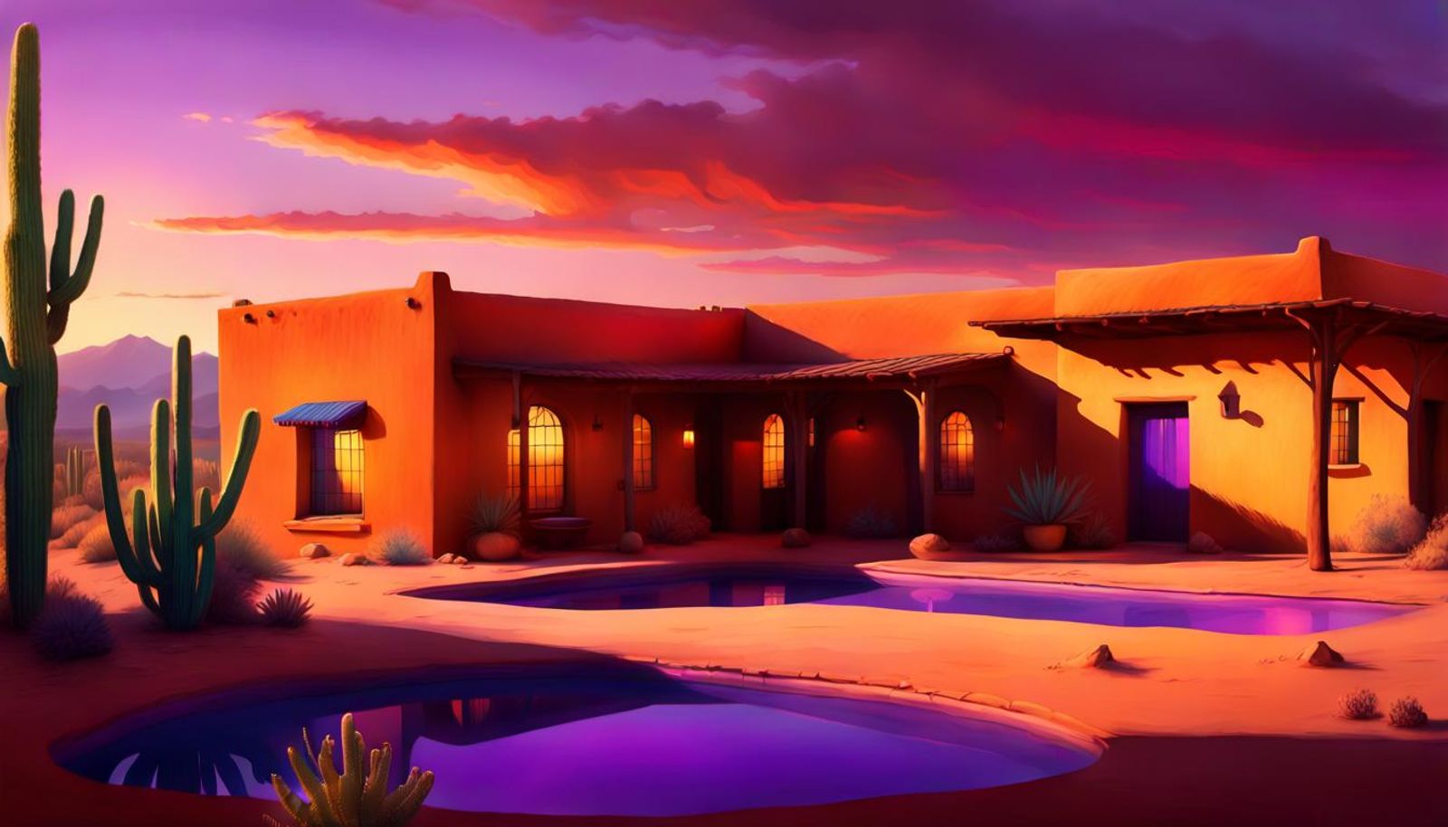 Desert Hacienda AI Generated Artwork NightCafe Creator