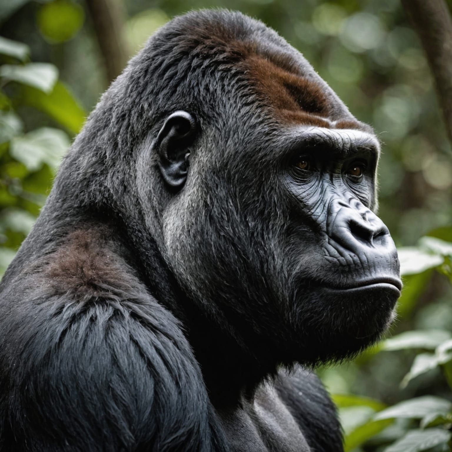 Profile of a gorilla