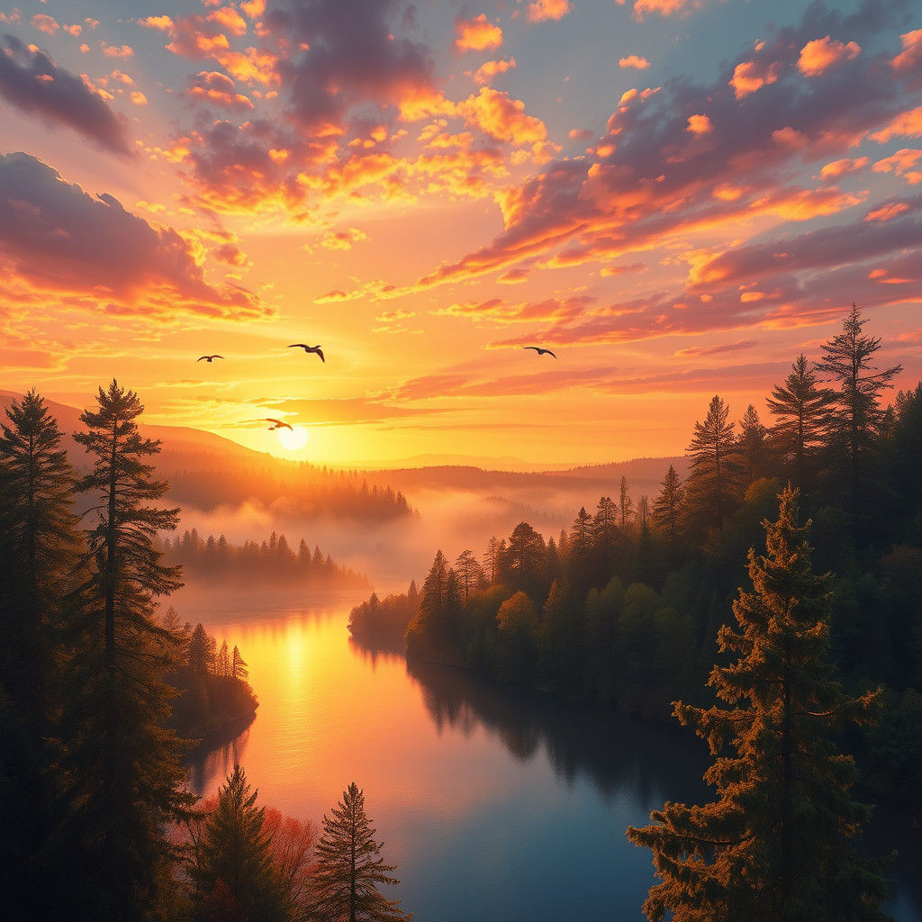 woodland lake , sun setting.   by @Gghope03 