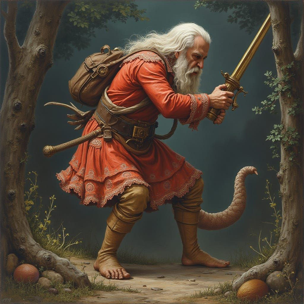 Young Blonde Girl Stands in Serene Alpine Village Landscape