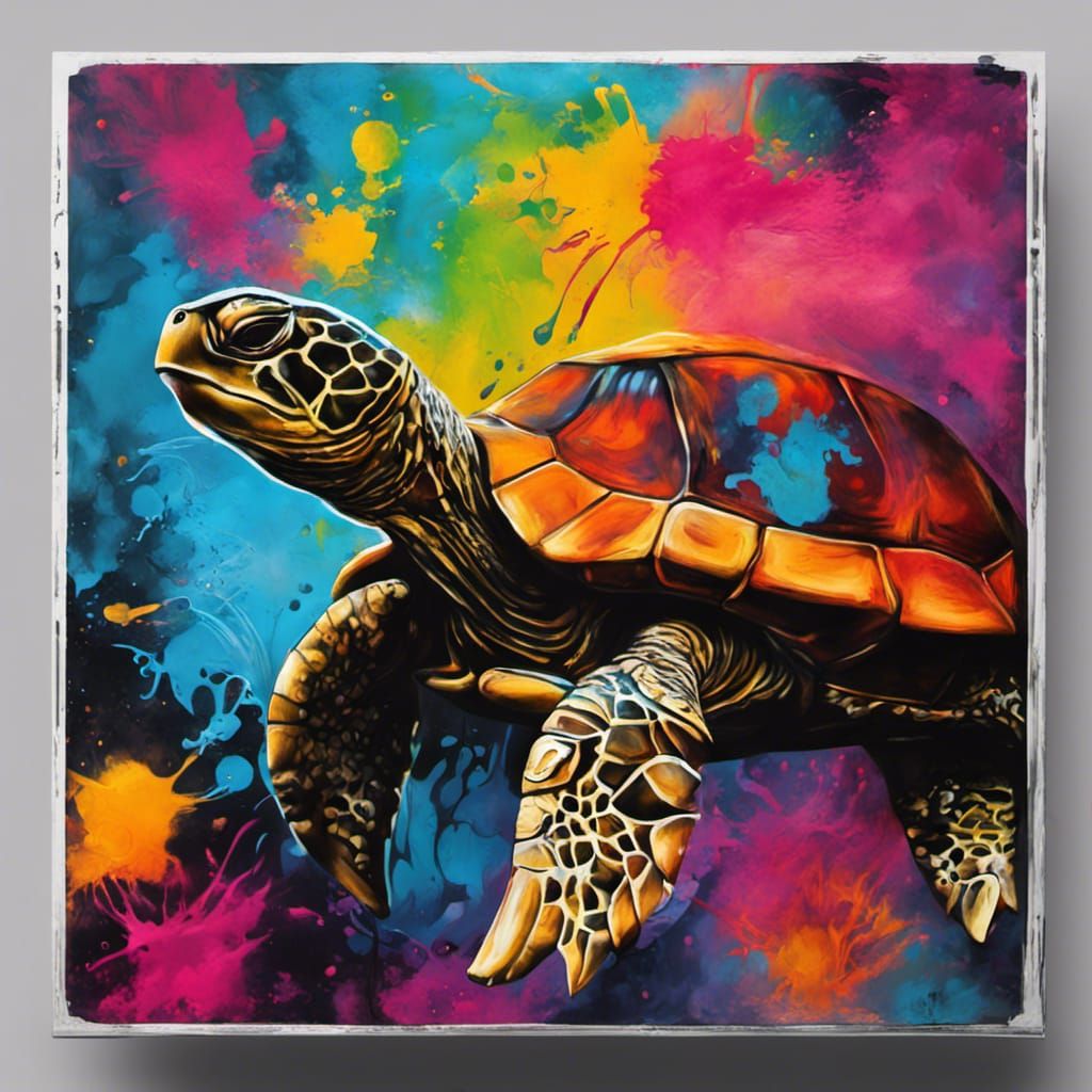 Quintessence Turtle Graffiti Art, Splash Art, Street Art, Spray Paint 