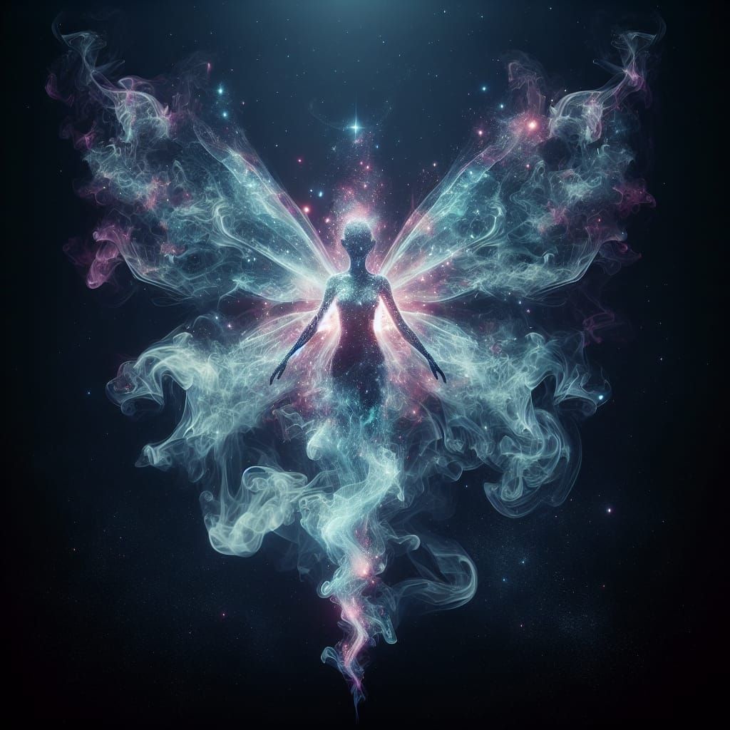 Smoke in the shape of a fairy