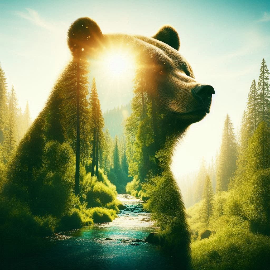 double exposure beautiful fantasy portrait landscape..