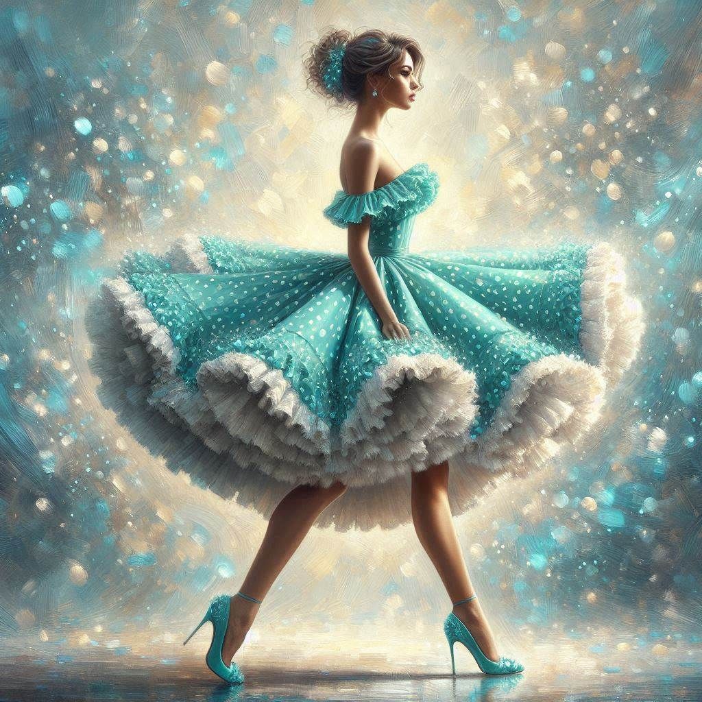 Celeste: Turquoise polka dot Beauty