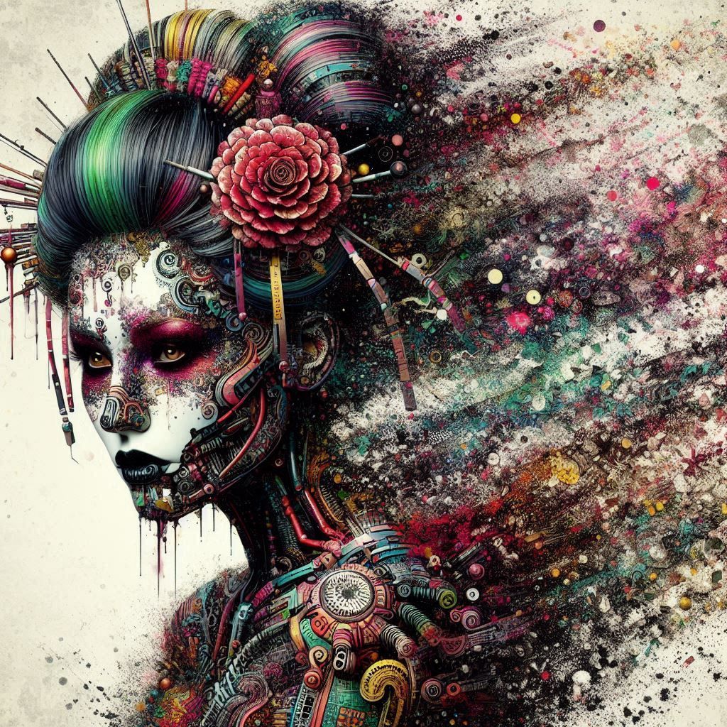 double exposure beautiful fantasy DALL-E 3 portrait landscap...