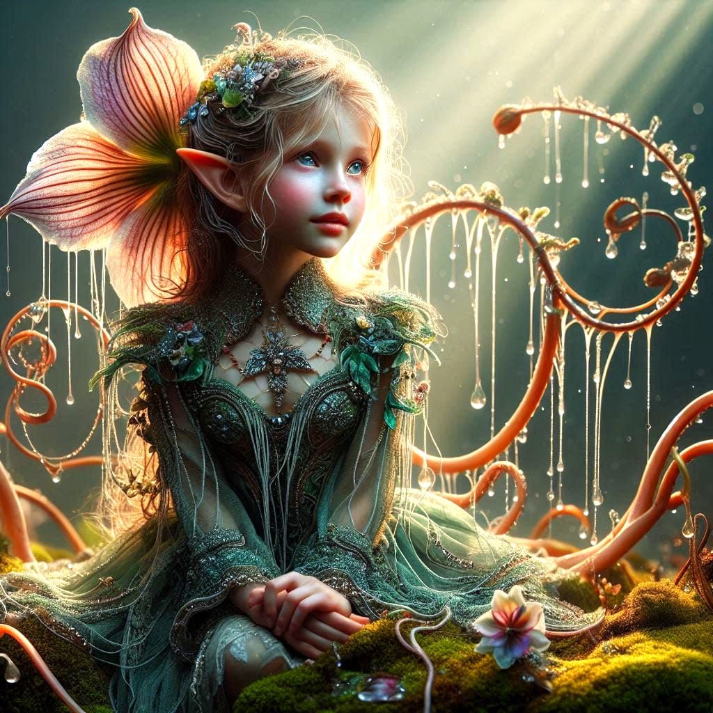 Flower Fairy And Light Rays....