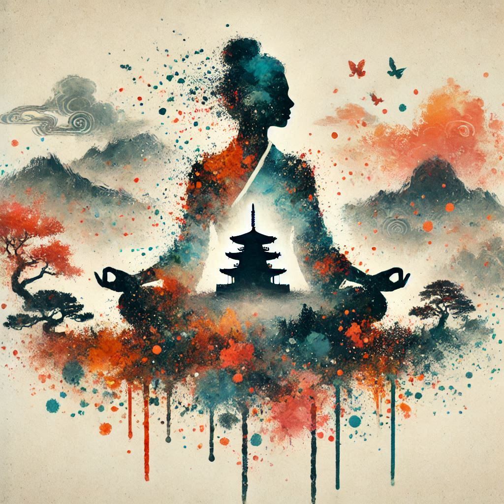 double exposure beautiful fantasy portrait landscape..