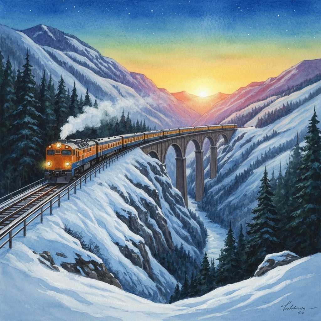 A dynamic diesel train on a bridge