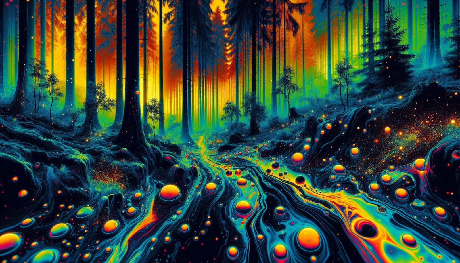 Thermal Heat Vision of Unreal Forest