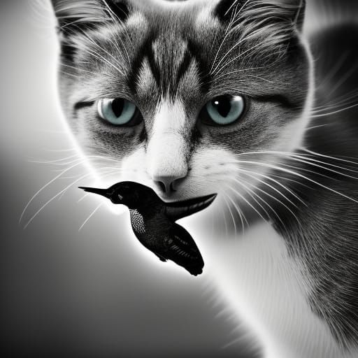 Cat and Kolibri,. ♡♡♡