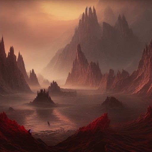 Lake of blood and death