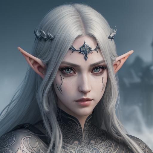 Elf Warlord (Tattoos Challenge) - AI Generated Artwork - NightCafe Creator