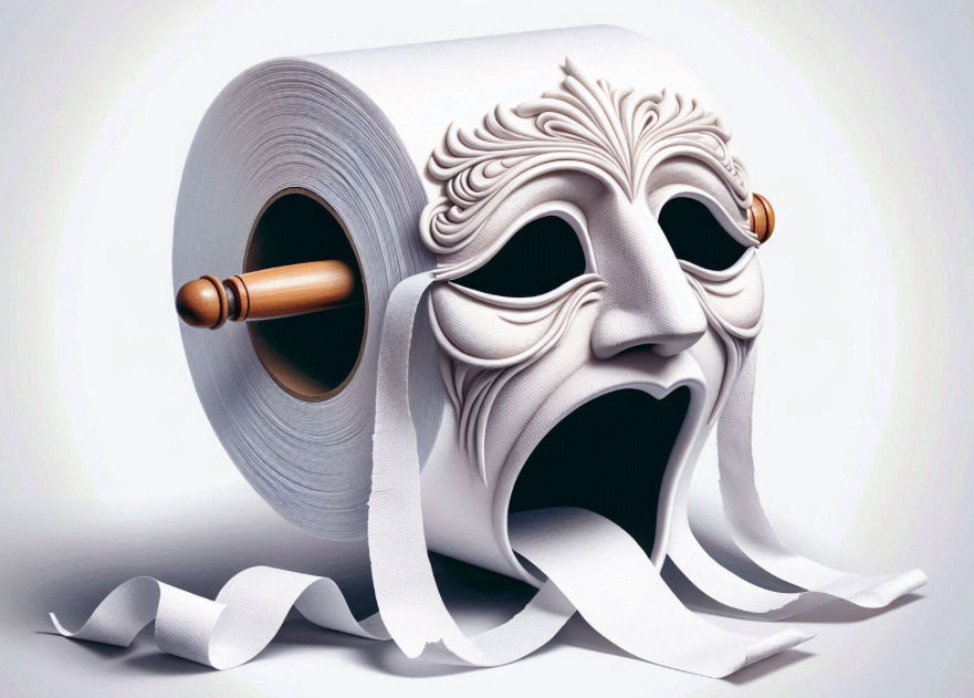 A toilet paper roll mask