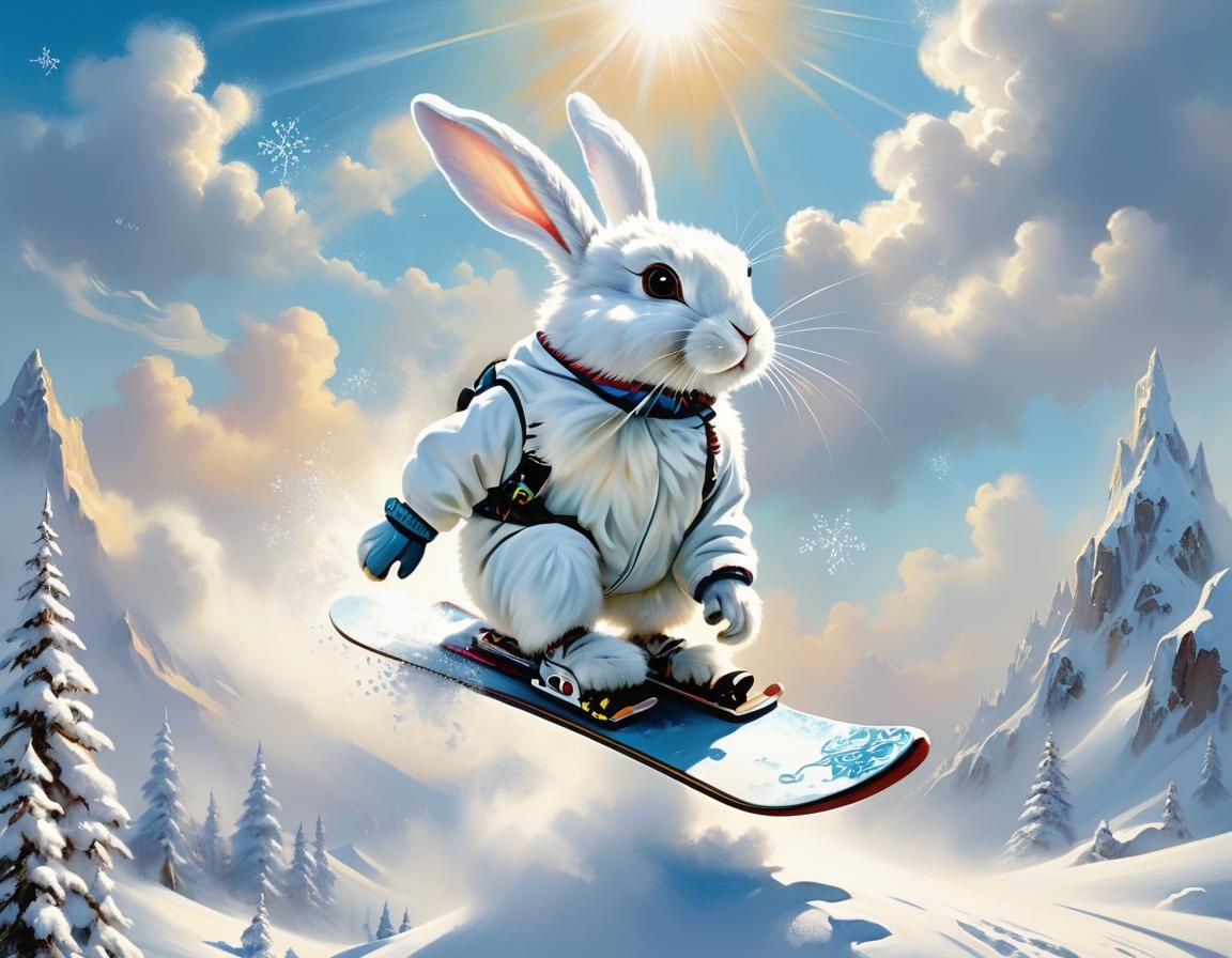 Olympic Bunny Snow Boarding  by @Skyangel
