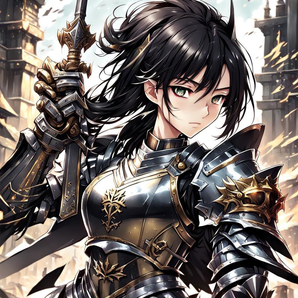 anime style female knight - AI Generated Artwork - NightCafe Creator