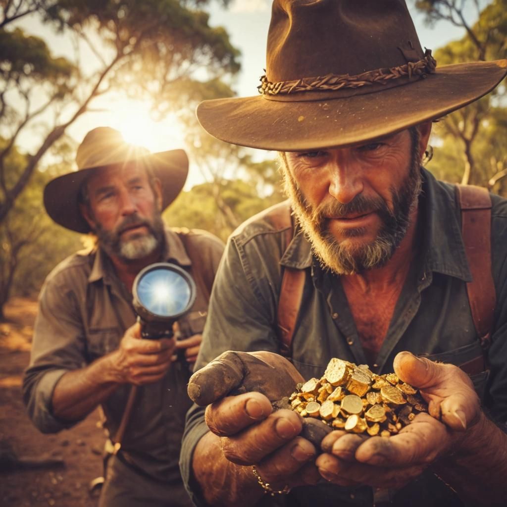 Goldfinders in the Australian bush