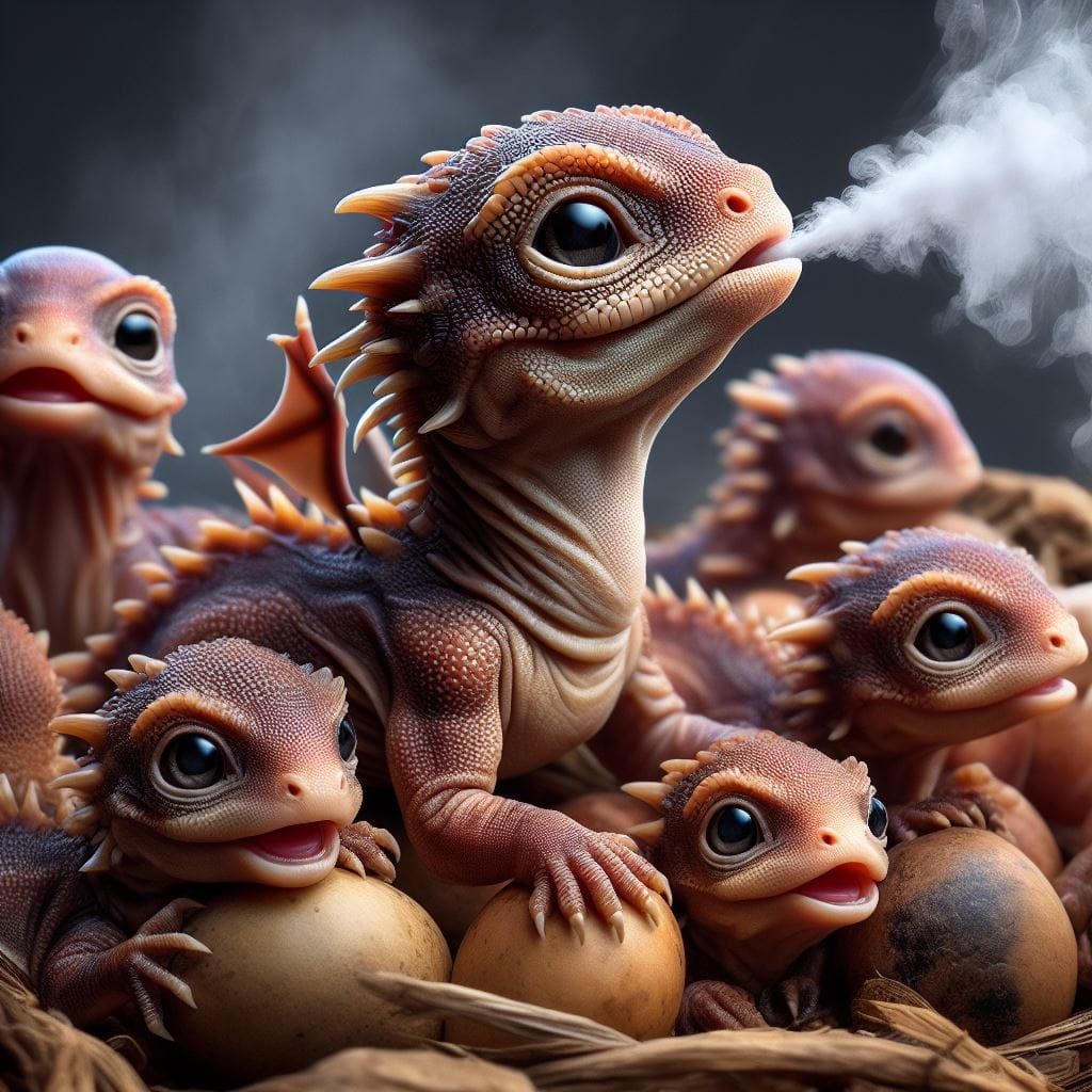 A Nest of Baby Dragons  by @Artificial Incompetence
