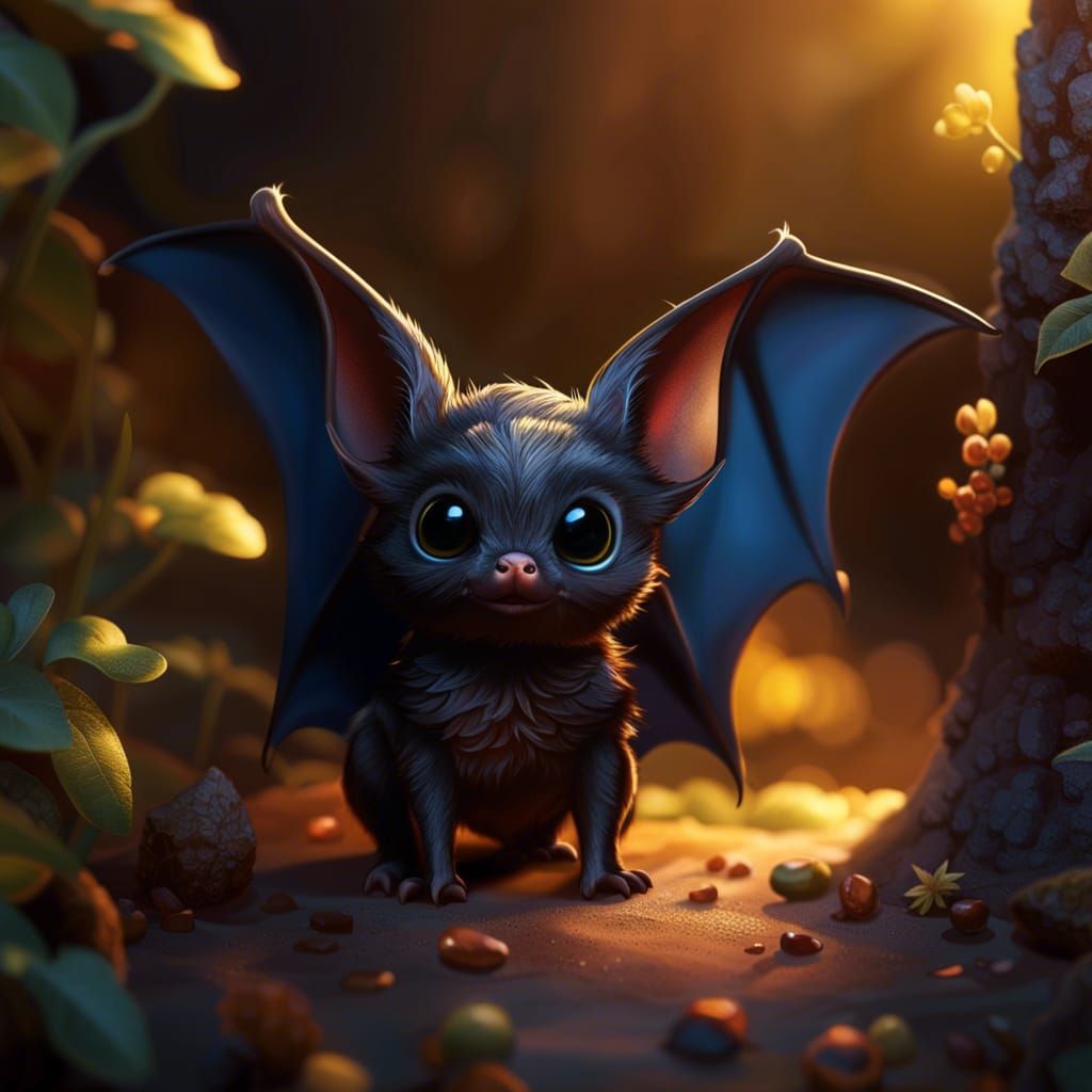 Little bat in the evening light