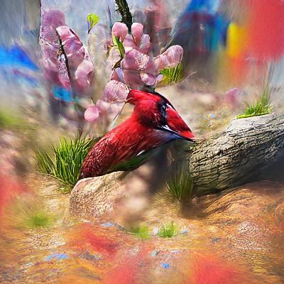 Red cardinal colorful woodpecker on a spring day Behance HD ...