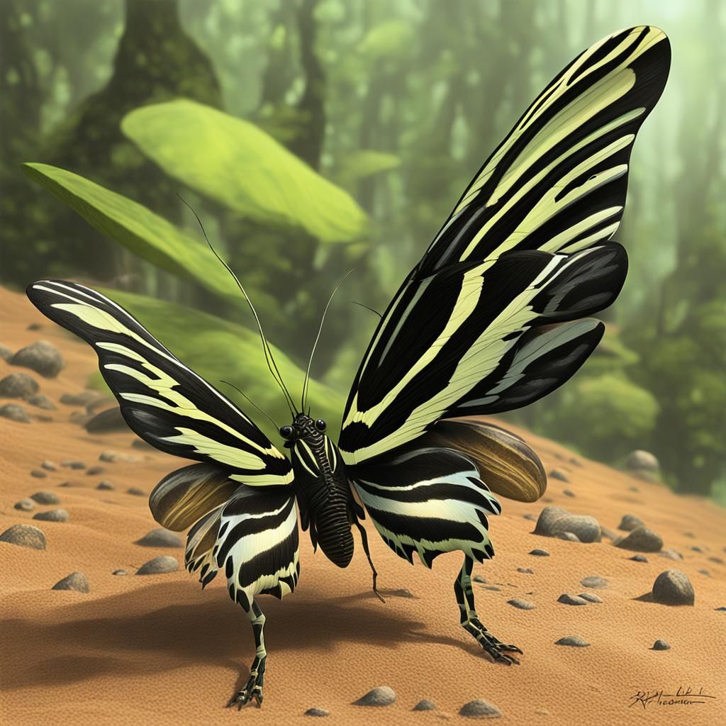 Otherworldly alien exoplanet, rippon’s birdwing zebra swallo...
