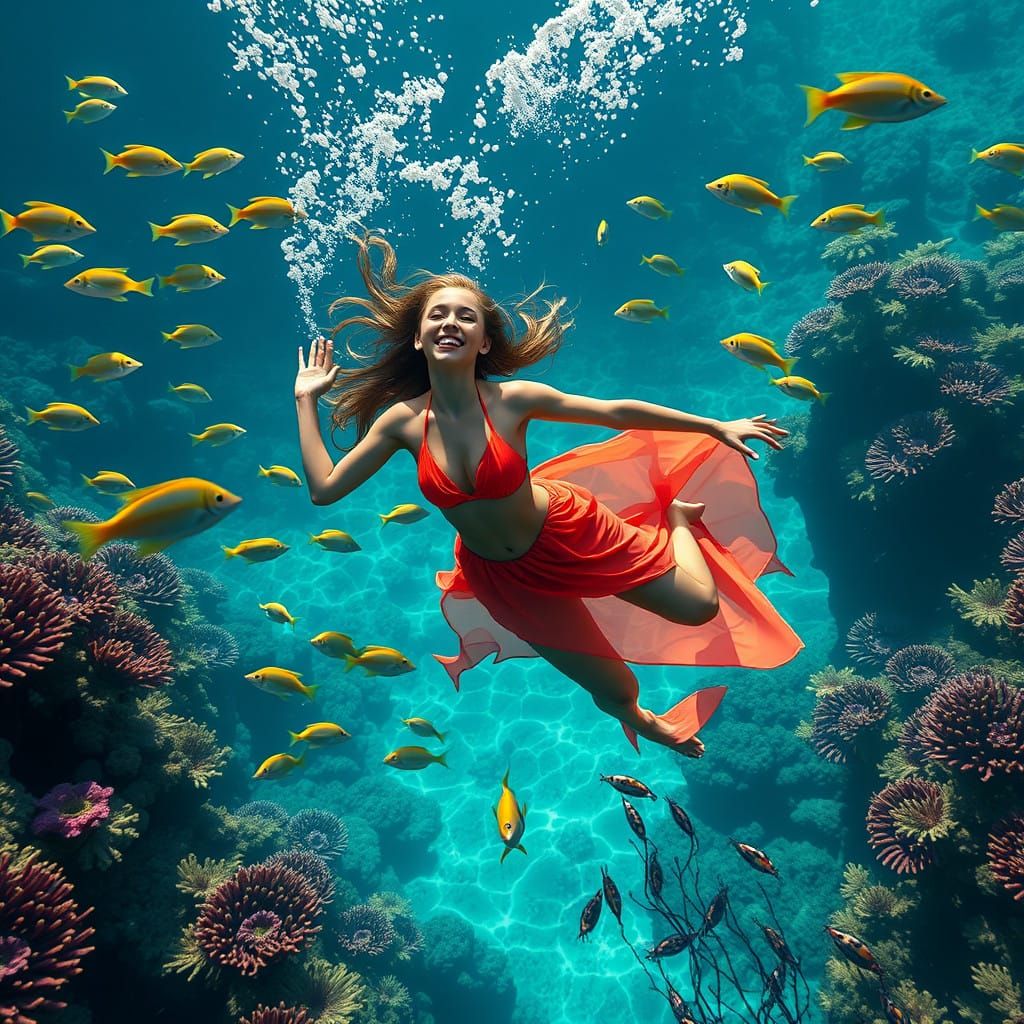 A Model in underwater 
