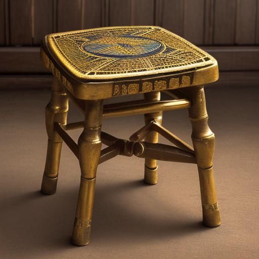 Golden stool ghana African style stool square horizontal