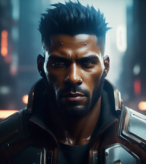 Handsome wolf inspired man