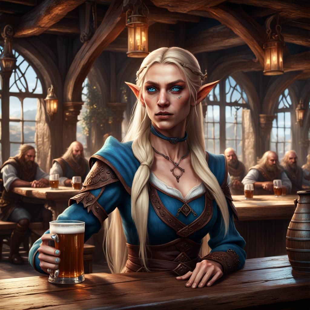 Elf thief enjoying a drink - AI Generated Artwork - NightCafe Creator