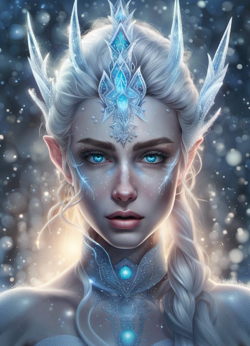 Ice Blue Eyes - AI Generated Artwork - NightCafe Creator