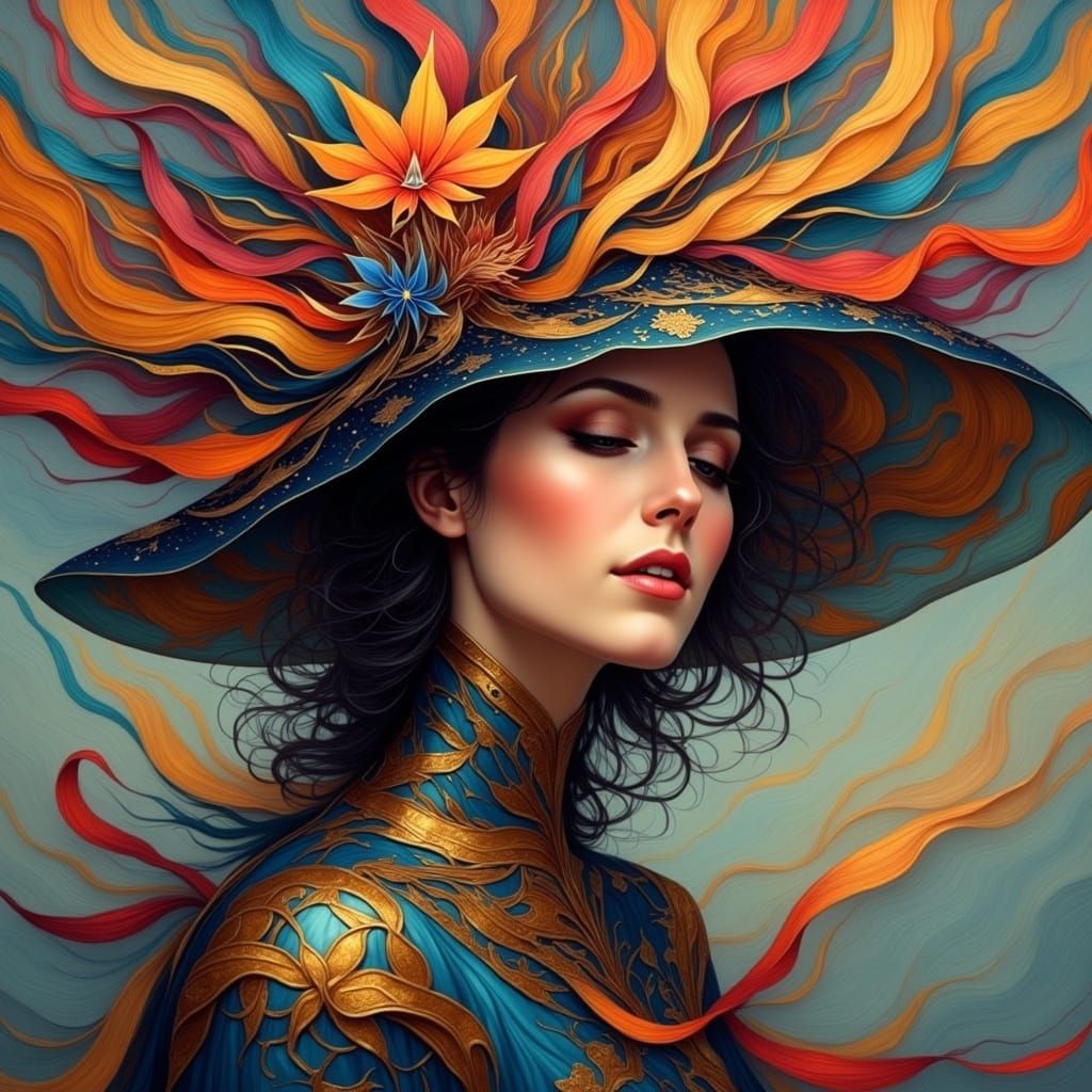 Exquisite, intricately designed, flowing, hat crafted by Star 