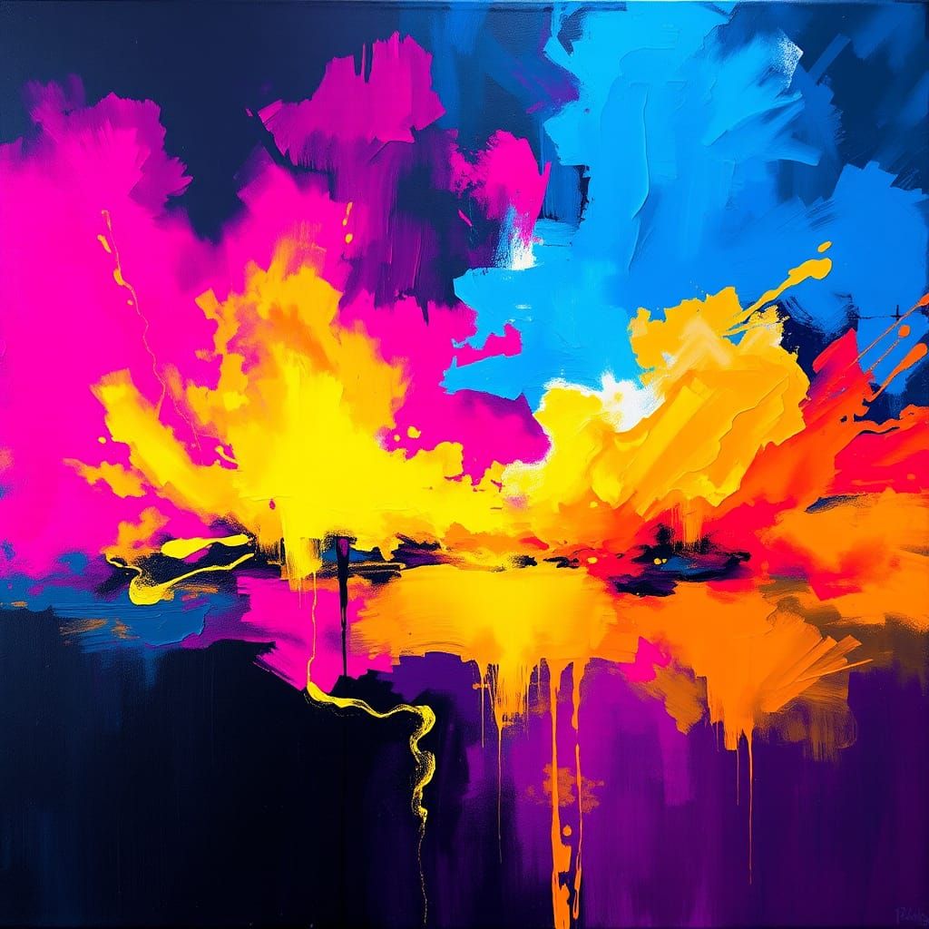 Abstract painting bright fluorescent
 