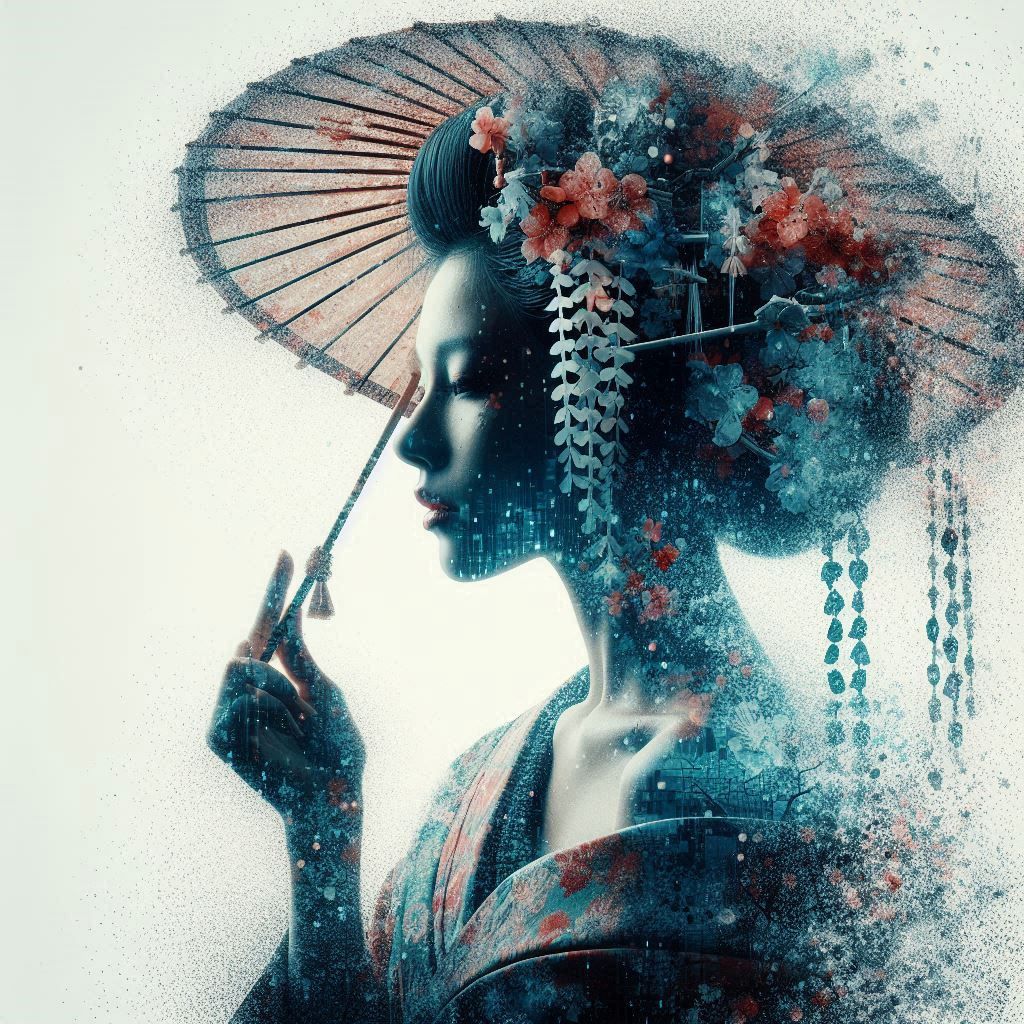 double exposure beautiful fantasy portrait landscape..