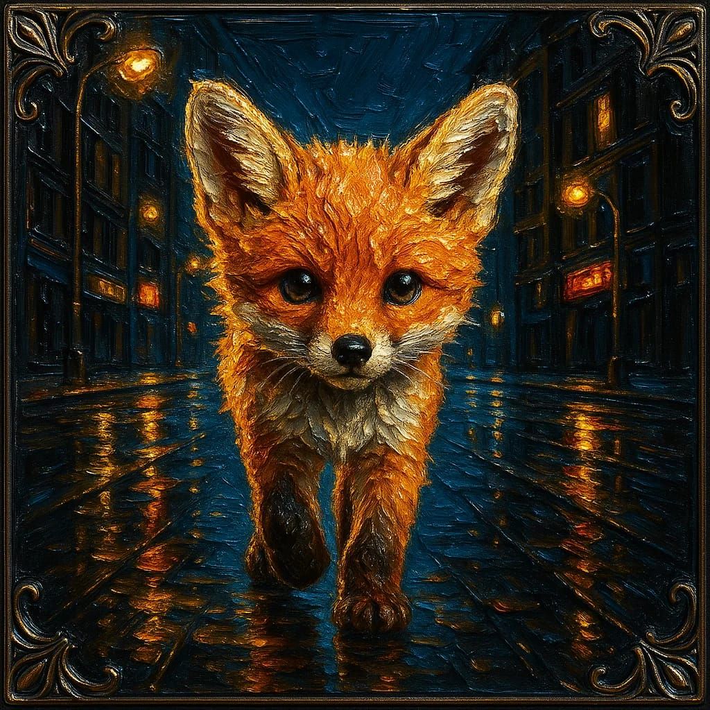 שועל חמוד צועד בעיד