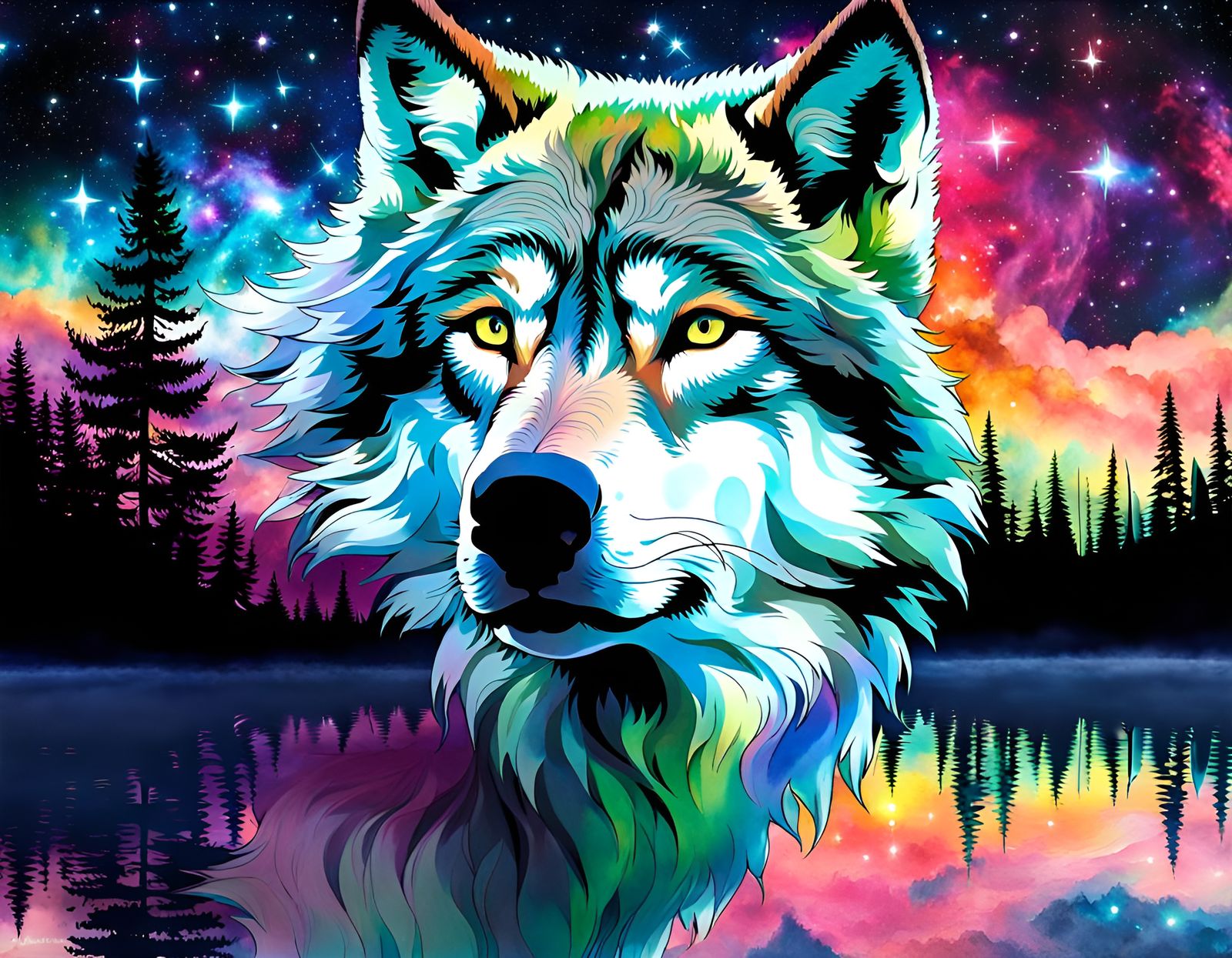 Alaskan Gray Wolf Art