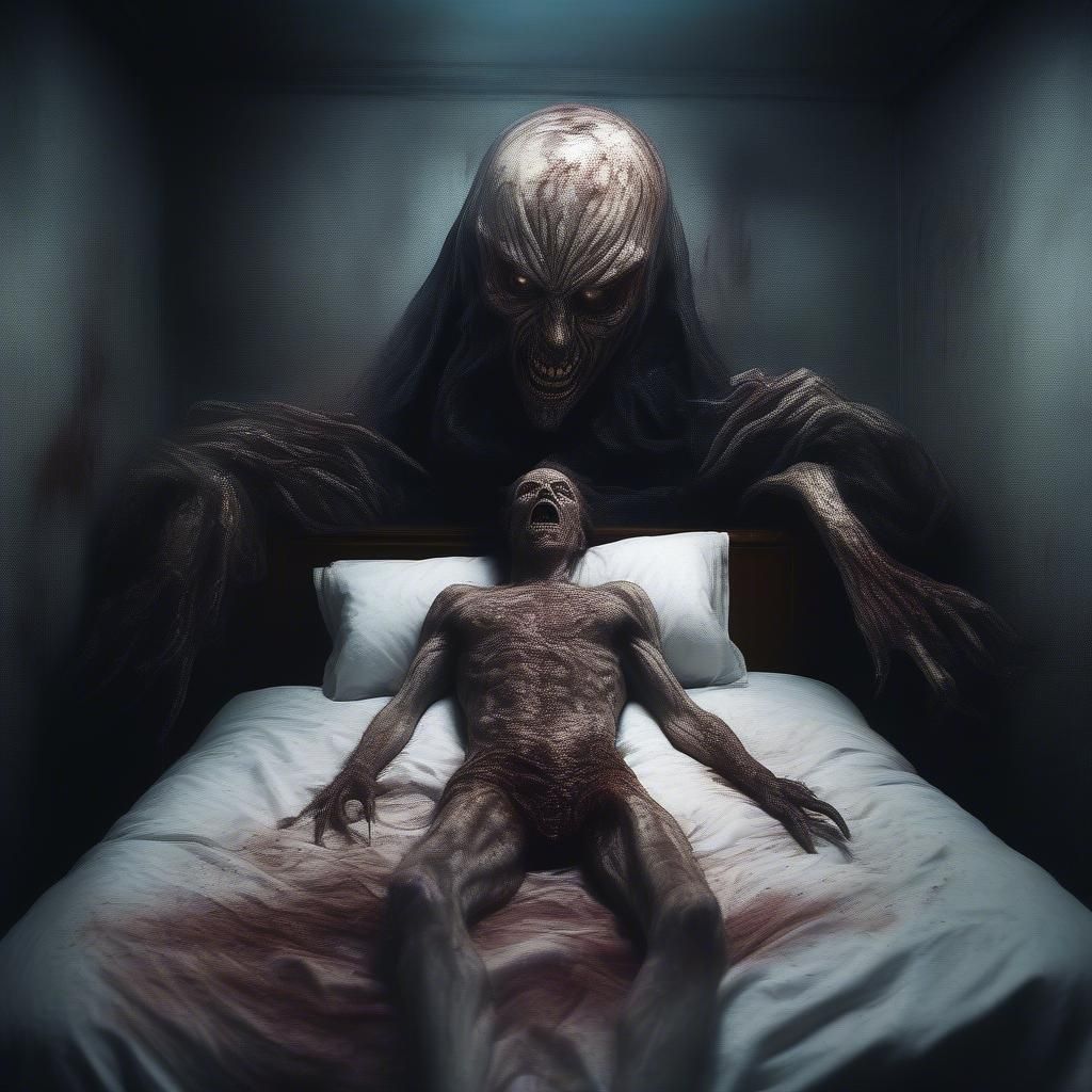Creepy horror art creation of a terrifying pure evil eldritc...