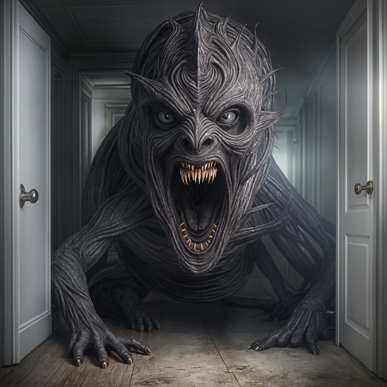 Creepy horror art creation of a terrifying pure evil eldritc...