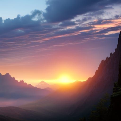 Sunrise over the mountains