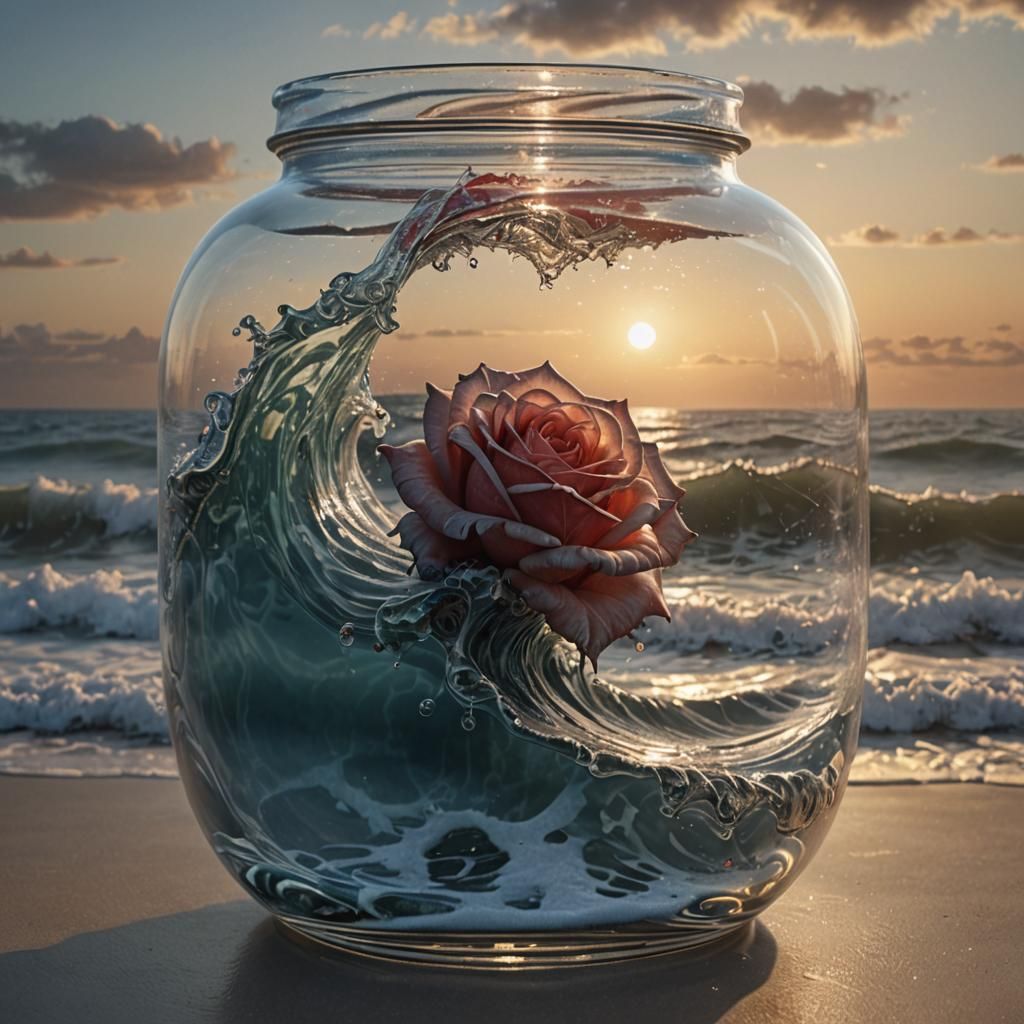 Ocean Rose in jar  by @Billybob Thornton