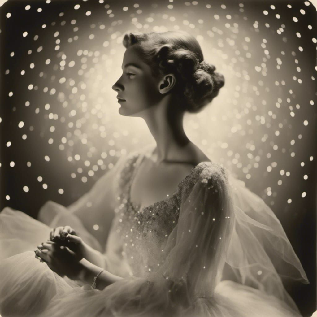 Woman in the light of the universe