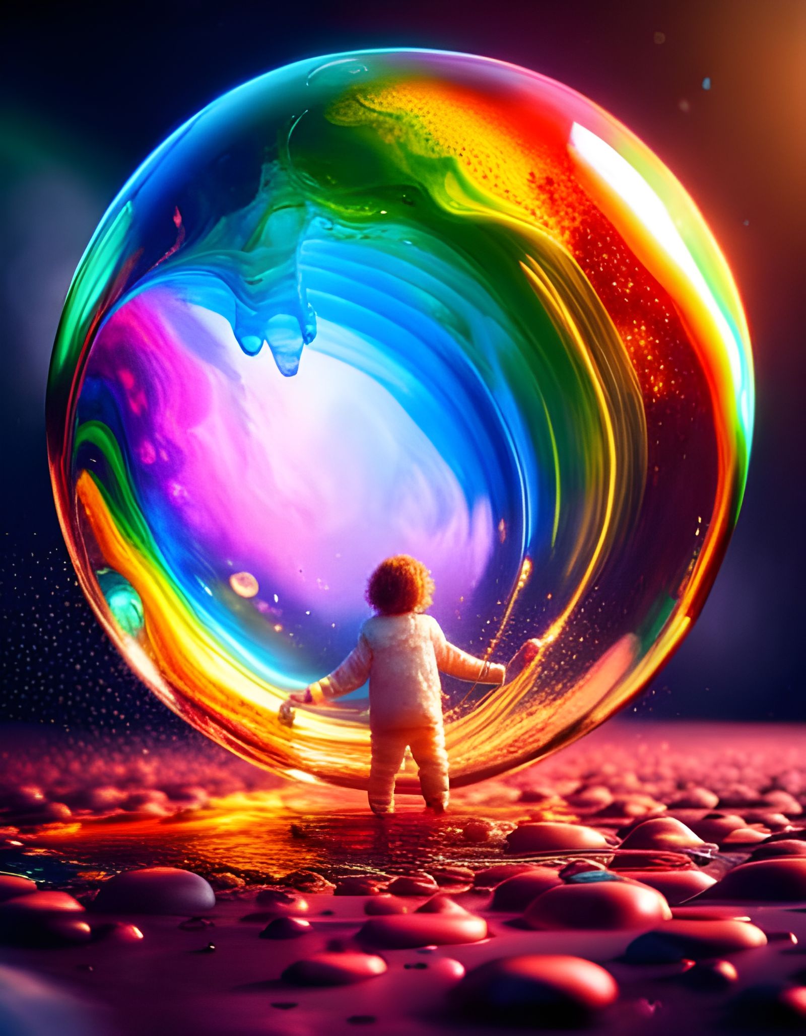 The little and his bubble   by @Shintris