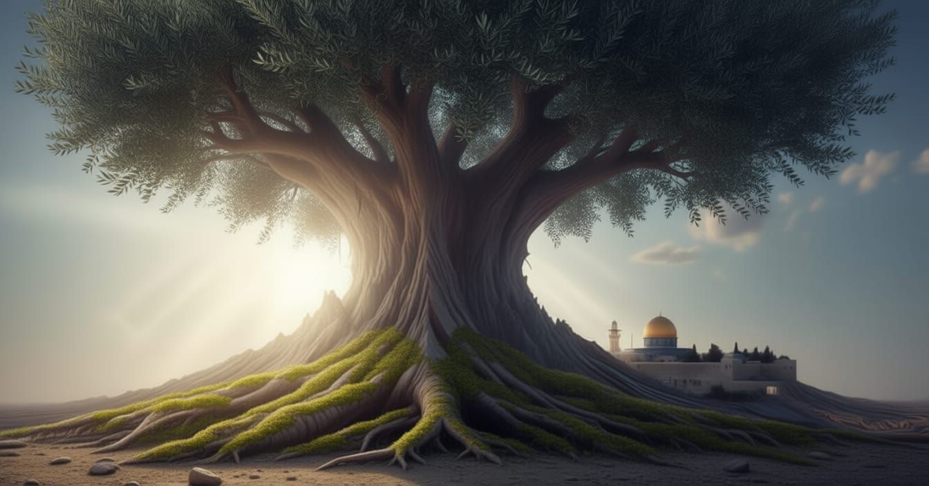 The Land - Olive Tree - claims the Broken Hill (Flux Kontext Dev - Qwen Image Edit Plus - Clarity Upscale 50%)