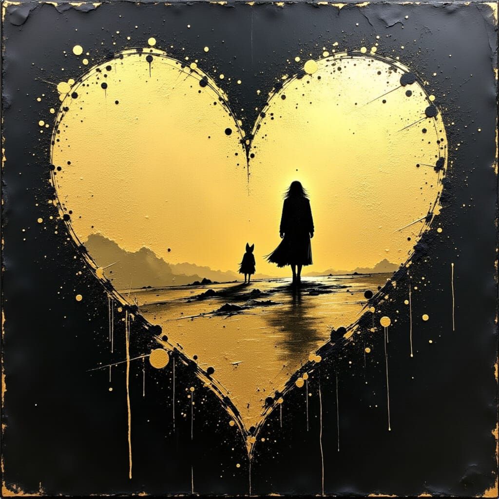 Annette Schmucker Square Heart Explosion in Gold