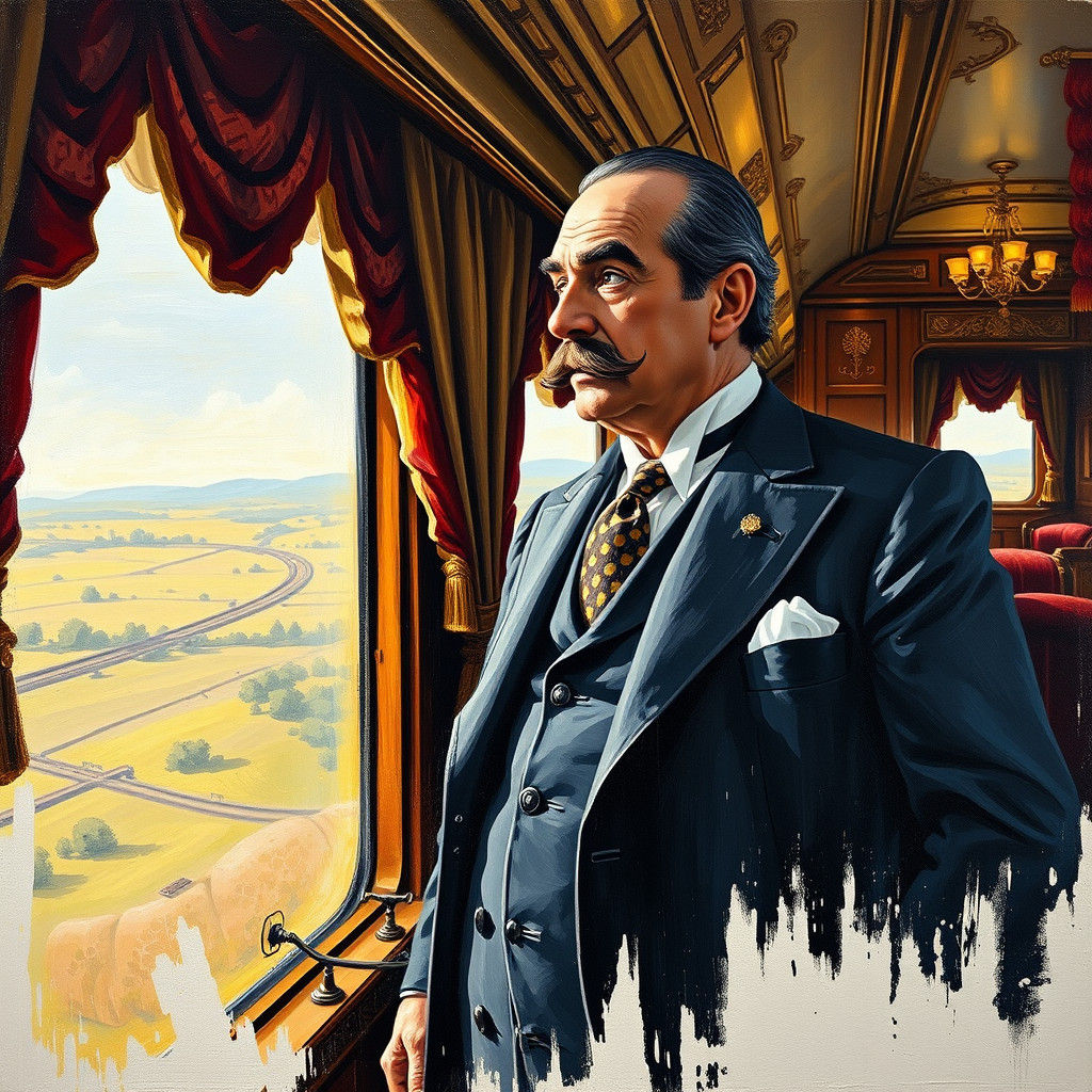 Hercule Poirot in the Orient Express