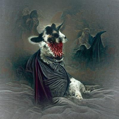 Australian cattle dog as a vampire