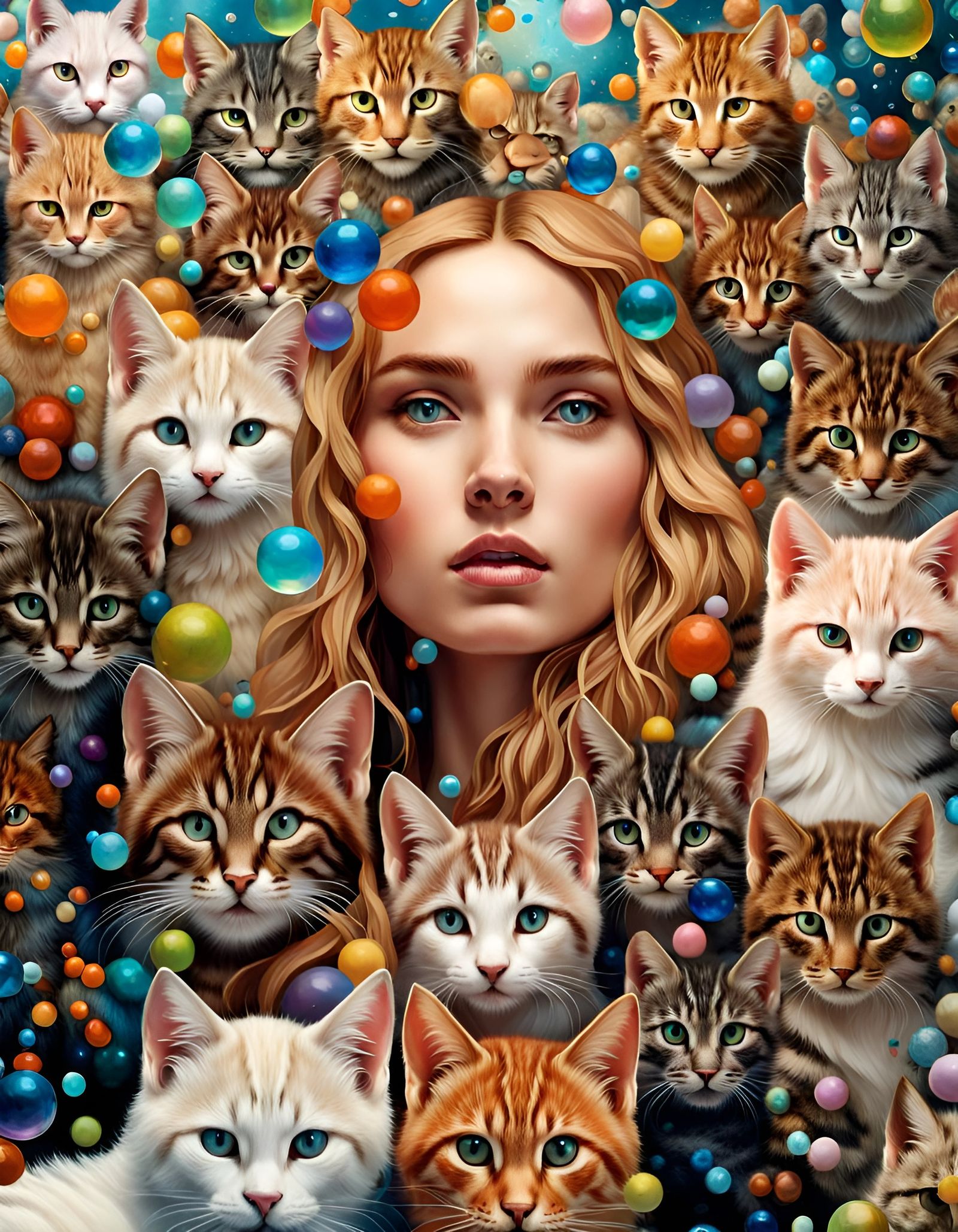 Kittens and Bubbles Level 11 AI Generated Artwork NightCafe Creator