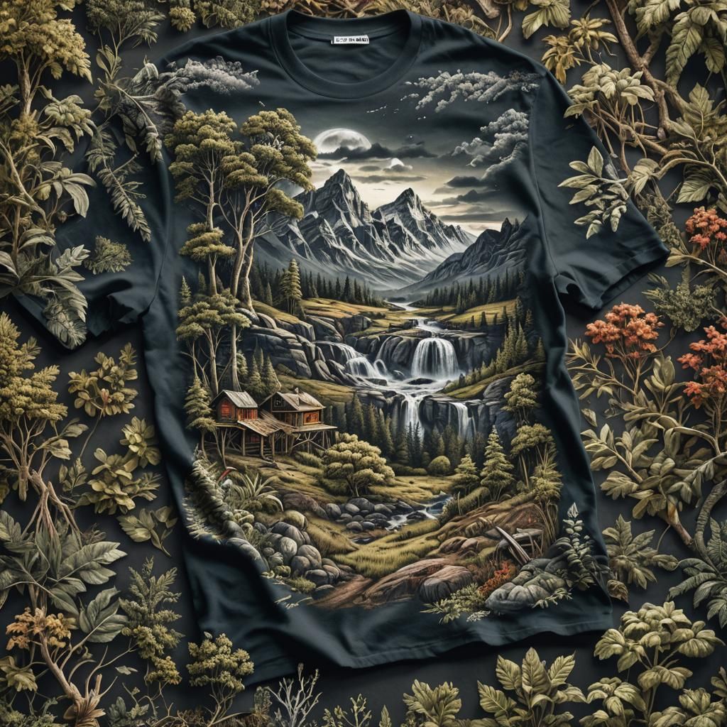 outdoor scene t-shirt design