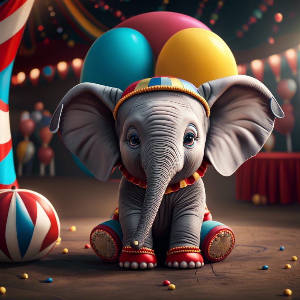 My Adorable Baby Circus Elephant Ai Generated Artwork Nightcafe Creator