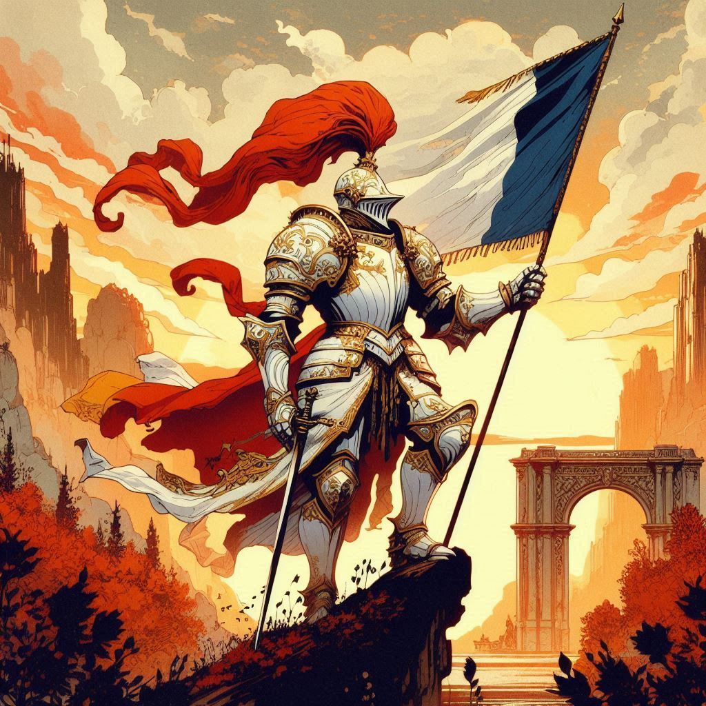 ✨🥀🇨🇵Un Joyeux 14 juillet Tardif , de la part d'un Chevalier sur Nightcafe !!! ;^^🇨🇵✨🥀