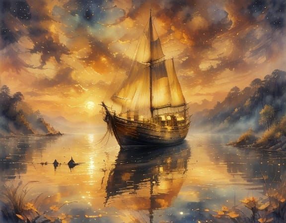 Sailing at sunrise  by @Elfchan